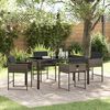 vidaXL Tuin eettafelset 5 pcs Grijs poly rattan