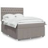vidaXL Boxspring met matras stof taupe 160x200 cm