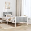 vidaXL Bedframe Wit en lichtgrijs 90 x 200 cm Massief grenenhout