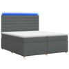vidaXL Boxspringbed met matras Donkergrijs 200 x 200 cm Stof