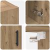 vidaXL Wandkast Artisan Eiken 60 x 31 x 70 cm Bewerkt hout