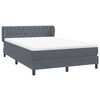vidaXL Boxspring met matras fluweel donkergrijs 140x210 cm