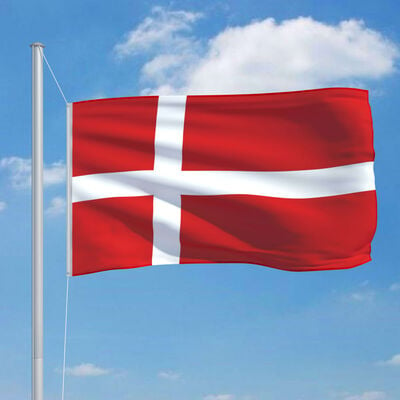 vidaXL Vlag met vlaggenmast Denemarken 6,2 m aluminium