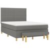 vidaXL Boxspring met matras stof donkergrijs 140x190 cm