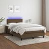 vidaXL Boxspring met matras en LED stof donkerbruin 120x190 cm