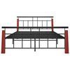 vidaXL Bedframe metaal en massief eikenhout 140x200 cm