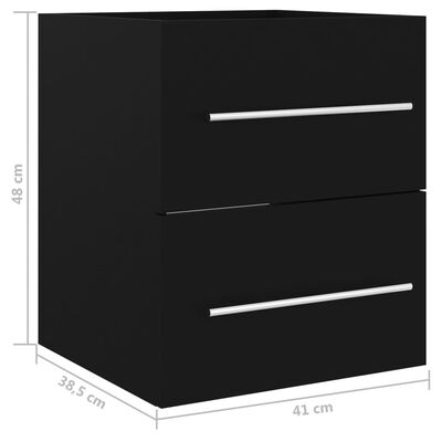 vidaXL Wastafelkast 41x38,5x48 cm bewerkt hout zwart