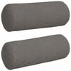 vidaXL Bolster Kussens 2 st Katoen Stof Lichtgrijs &Oslash; 15 x 40 cm