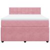 vidaXL Boxspring met matras fluweel roze 160x200 cm