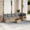 vidaXL 8-delige Loungeset met kussens poly rattan beige