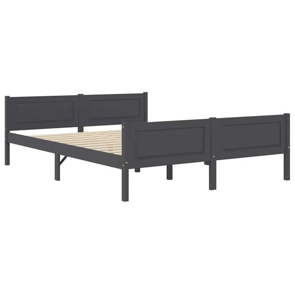 vidaXL Bedframe massief grenenhout grijs 120x200 cm