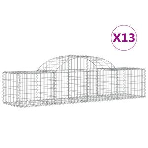 vidaXL Schanskorven 13 st gewelfd 200x50x40/60 cm gegalvaniseerd ijzer