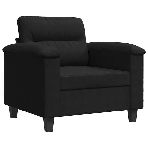 vidaXL Fauteuil 60 cm microvezelstof zwart