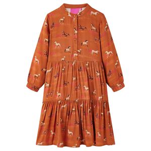 Kinderjurk 104 cognackleurig