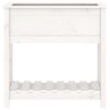vidaXL Plantenbak met schap 82,5x34,5x81 cm massief grenenhout wit
