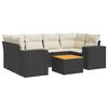 vidaXL 7-delige Loungeset met kussens poly rattan zwart