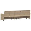 vidaXL Tuinbank 5-zits met kussens poly rattan beige