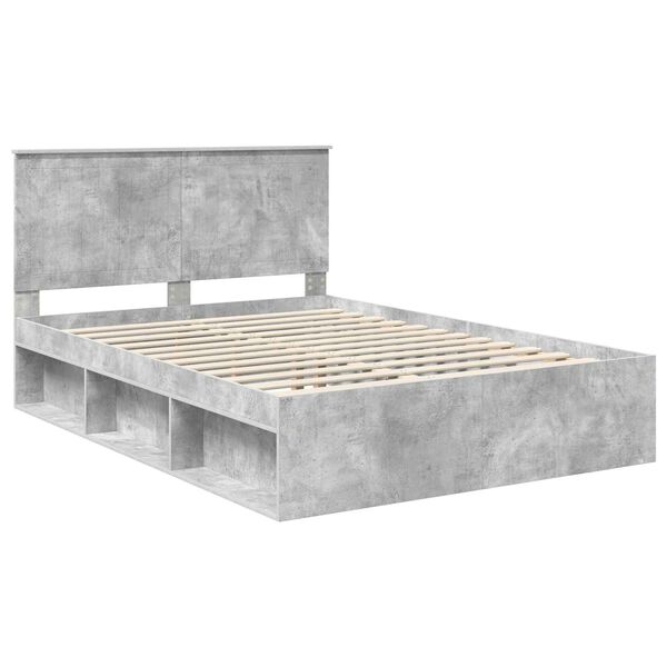 vidaXL Bedframe Concerte Grijs 135 x 190 cm Massief grenenhout