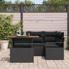 vidaXL Tuin Sofa Set met opslag 5 pcs Zwart Poly riet