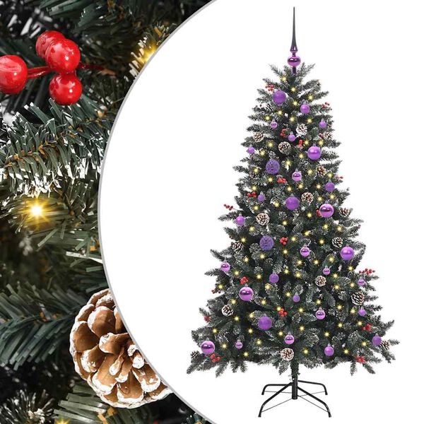 vidaXL Kunstkerstboom met 150 LED Groen 150 cm PVC en Plastic en Staal