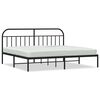 vidaXL Bedframe met hoofdbord metaal zwart 200x200 cm