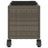 vidaXL Plantenbak met wielen 3 potten 107x32x38 cm poly rattan grijs
