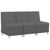 vidaXL Modulaire Bankeenheid Armlos 3 st Donkergrijs Stof