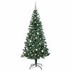 vidaXL Kunstmatig Voorverlicht Kerstboom Groen 210 cm PVC en Metaal