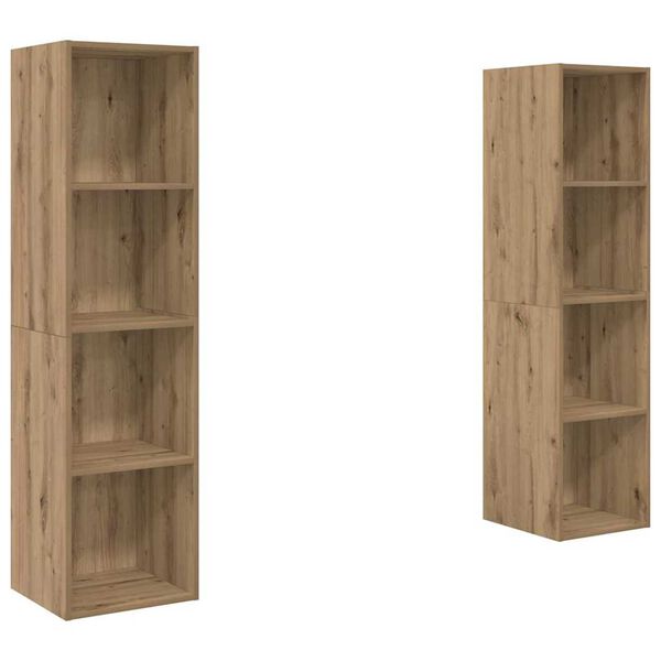 vidaXL Tv-meubelset 2 pcs Bruin 37 x 37 x 142,5 cm Bewerkt hout
