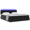 vidaXL Opbergbed met LED met matras Zwart 200 x 200 cm Nep Leer