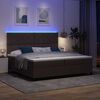 vidaXL Boxspring bed met matras met LED Donkerbruin 200 x 200 cm Stof