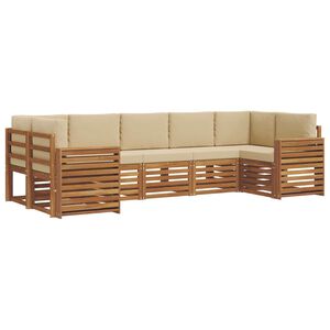 vidaXL Buiten bankenset 7 pcs Natuurlijk en Beige Massief Acaciahout