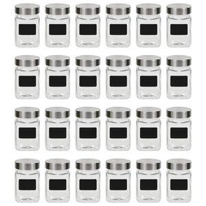 vidaXL Opbergpotten met stickers 24 st 300 ml