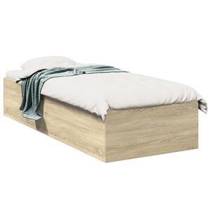 vidaXL Bedframe zonder matras hout sonoma eikenkleurig 75x190 cm