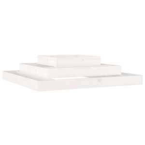vidaXL Plantenbak 110x110x27 cm massief grenenhout wit