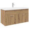 vidaXL Wastafelkast met ingebouwde wasbak hout artisanaal eiken