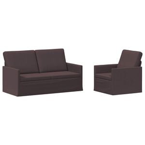 vidaXL Bankstel 2 pcs Donkerbruin Stof