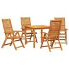 vidaXL Tuin eettafelset 5 pcs Bruin Massief Acaciahout