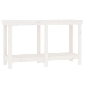 vidaXL Werkbank 140x50x80 cm massief grenenhout wit