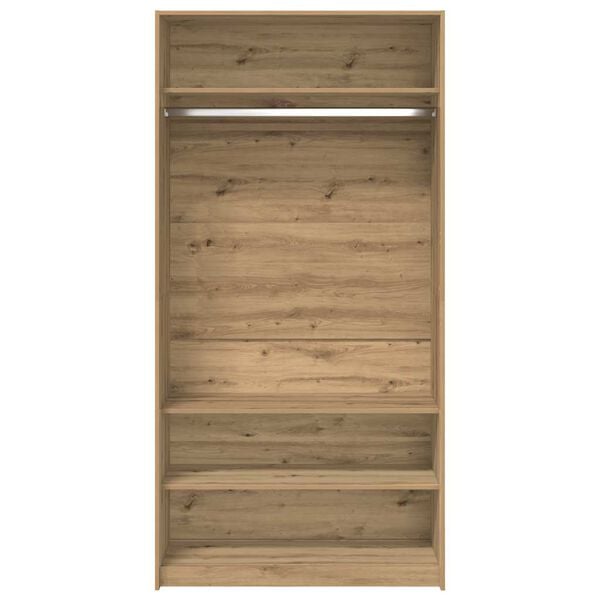 vidaXL Kledingkast 100x50x200 cm bewerkt hout artisanaal eikenkleurig