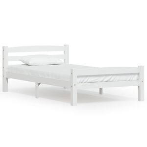 vidaXL Bedframe massief grenenhout wit 90x200 cm