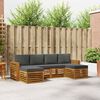 vidaXL Sofa-Sets 6 pcs Natuurlijk en Antraciet Massief Acaciahout