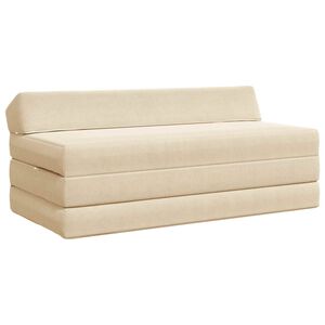 vidaXL Vouwbare Bankbed Cr&egrave;mekleurig 120 x 60 x 49 cm Stof