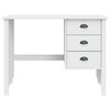vidaXL Bureau met lades Hill Wit 100 x 45 x 74 cm Massief grenenhout