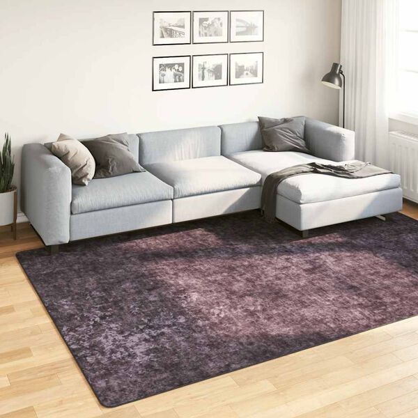 vidaXL Vloerkleed wasbaar 190x300 cm antracietkleurig