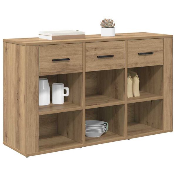 vidaXL Dressoir met lade Artisan Eiken 100 x 30 x 59,5 cm Bewerkt hout