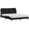 vidaXL Bed met matras "Hvar" kunstleer zwart 160x200 cm