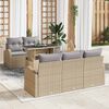 vidaXL Tuin Sofa Set met kussen met kussen 6 pcs Beige Poly Rattan