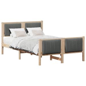 vidaXL Bedframe Bruin en donkergrijs 120 x 200 cm Massief grenenhout