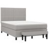 vidaXL Boxspring met matras stof lichtgrijs 140x200 cm